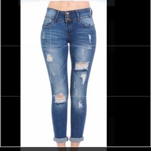 Blue Fashion Nova Jeans Ripped. Lightly Used.